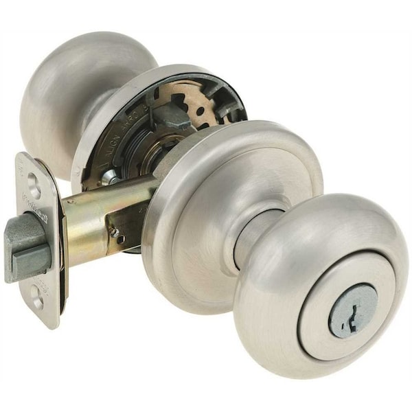 SmartKey Security Hancock Storeroom Lock, Satin Nickel